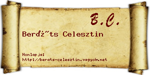 Beráts Celesztin névjegykártya